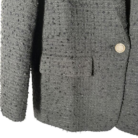 Endless Rose Tweed Single Breast Blazer Black‎ Small Suiting Classic Staple - Picture 8 of 11